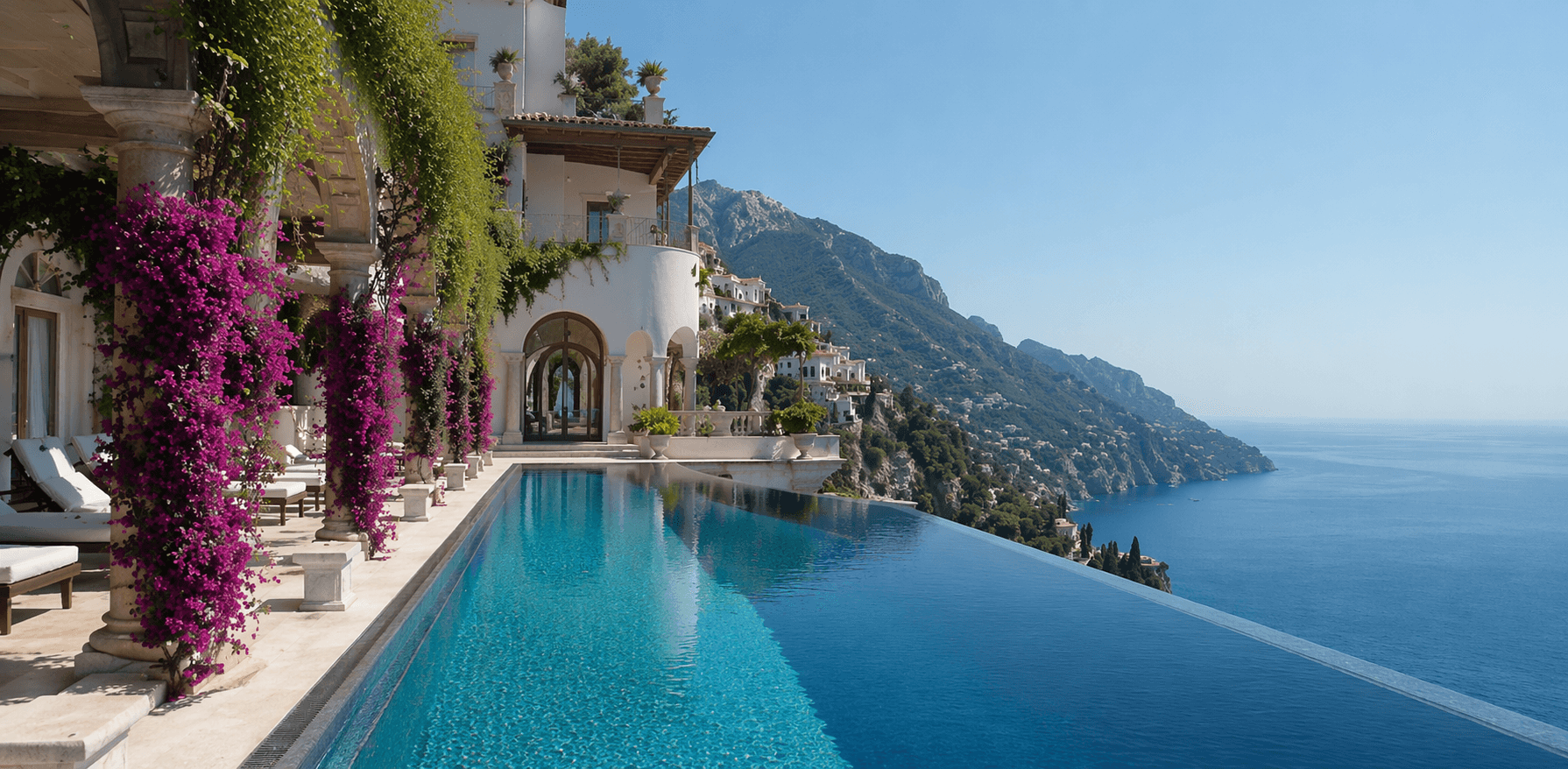 Mediterranean villa with ocean view